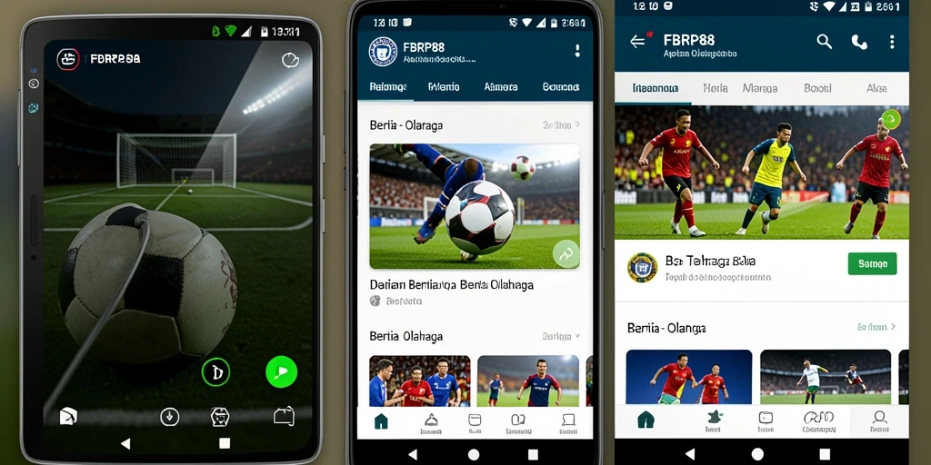 Tampilan antarmuka aplikasi FBRP88 yang menampilkan berita olahraga bola.