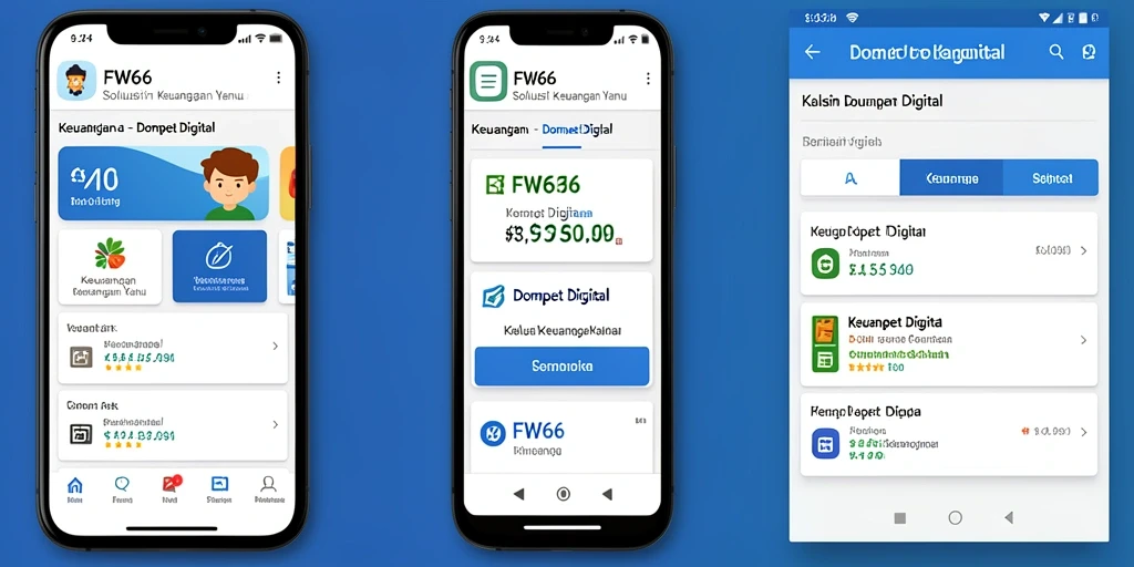 Screenshot utama FW66 menampilkan antarmuka pengguna Dompet Digital yang sederhana dan modern.