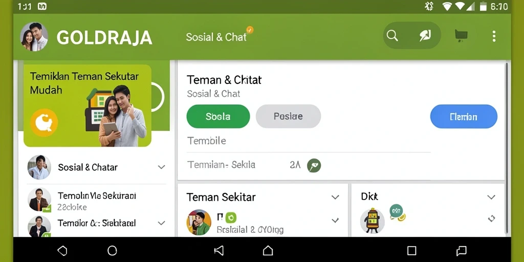 Tampilan antarmuka pengguna GOLDRAJA yang interaktif dan menarik.