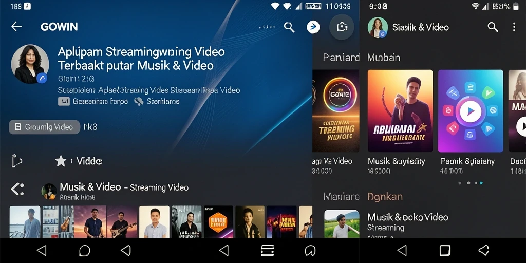 Antarmuka GOWIN menampilkan pilihan video yang menarik dan mudah dijelajahi.