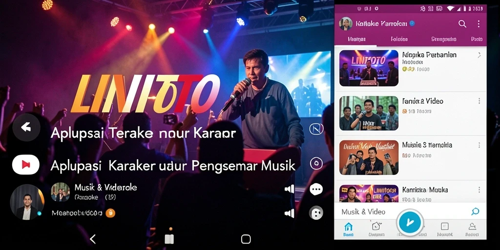 Antarmuka pengguna LINITOTO yang intuitif dan menarik untuk Karaoke.