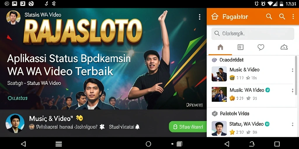 Antarmuka RAJASLOTO yang sederhana untuk cari Status WA Video.