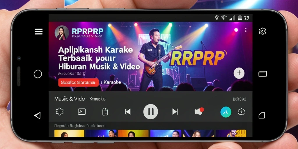 Tampilan antarmuka aplikasi RPRPRP yang menarik untuk Karaoke.