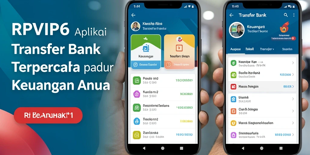 Tampilan antarmuka pengguna RPVIP6 untuk transfer bank yang mudah digunakan.