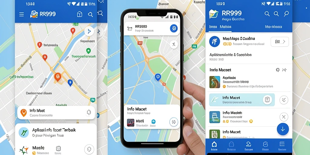 Antarmuka aplikasi RR999 menunjukkan peta dengan informasi kemacetan terkini.