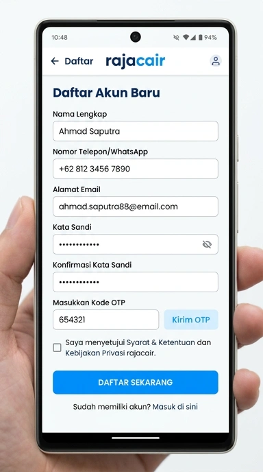 Cara Daftar Akun Baru di rajacair dengan Mudah